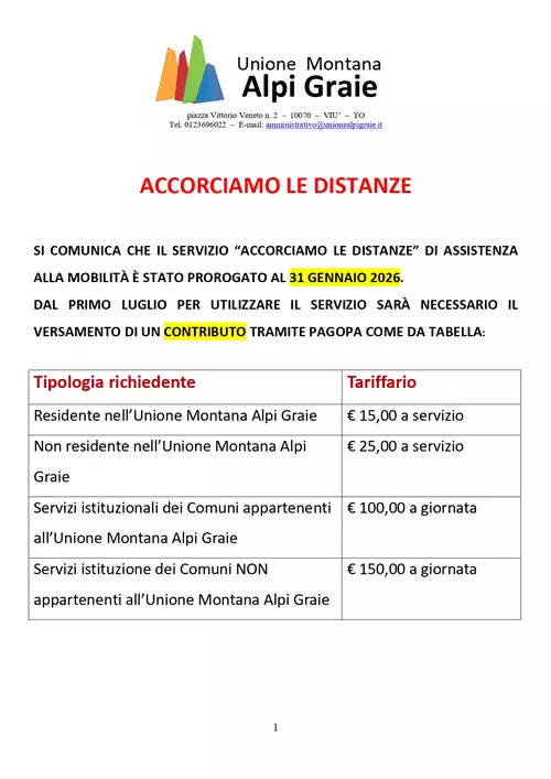 Accorciamo le distanze